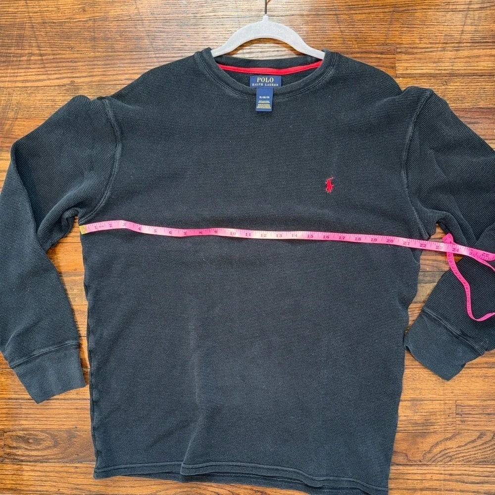 Polo Ralph Lauren Black Waffle Knit Thermal Long Sleeve Shirt Men’s XL